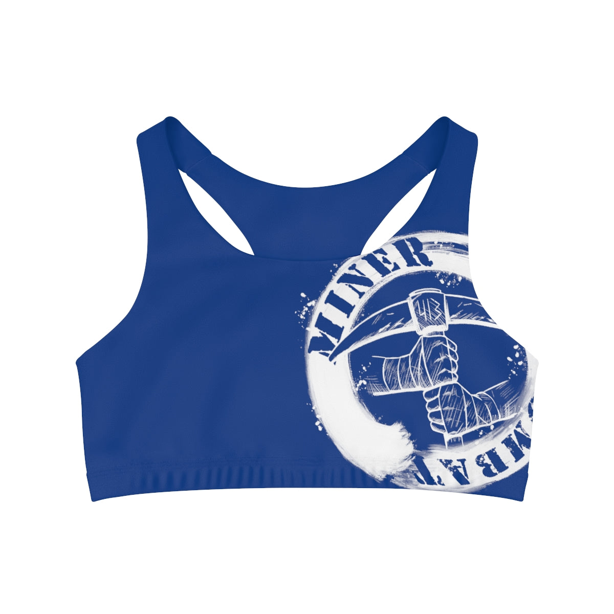BLUE- Seamless Miner Combat Sports Bra