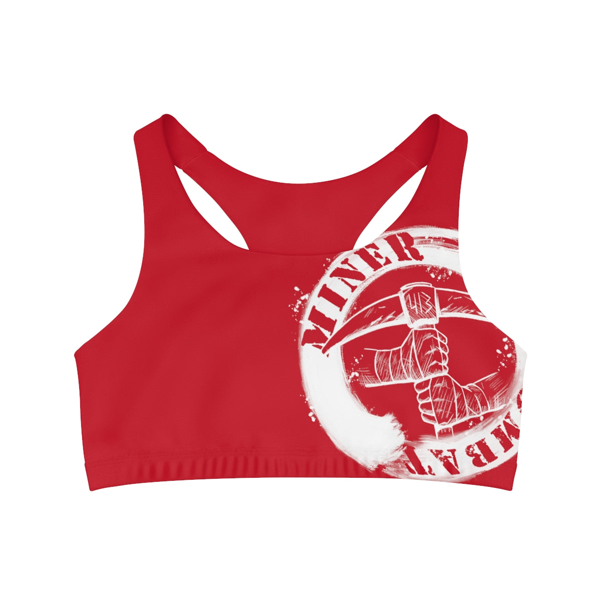 RED- Seamless Miner Combat Sports Bra
