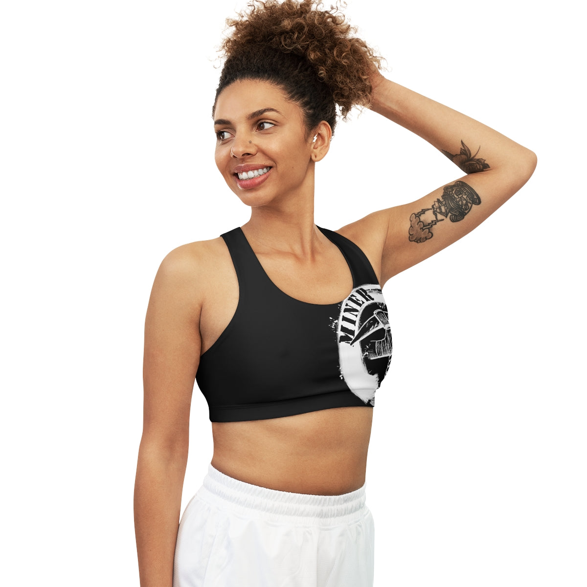 BLACK- Seamless Miner Combat Sports Bra