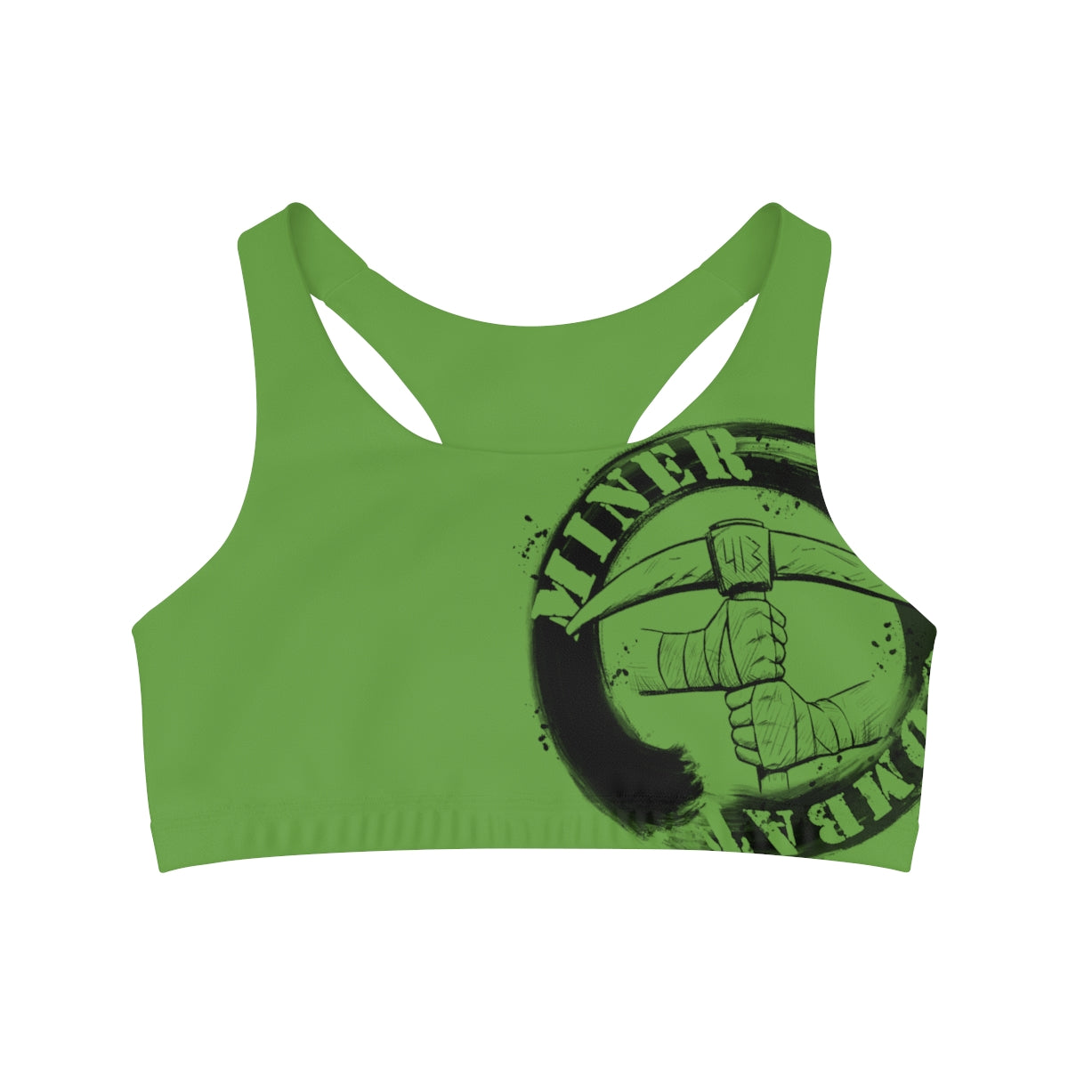 GREEN- Seamless Miner Combat Sports Bra