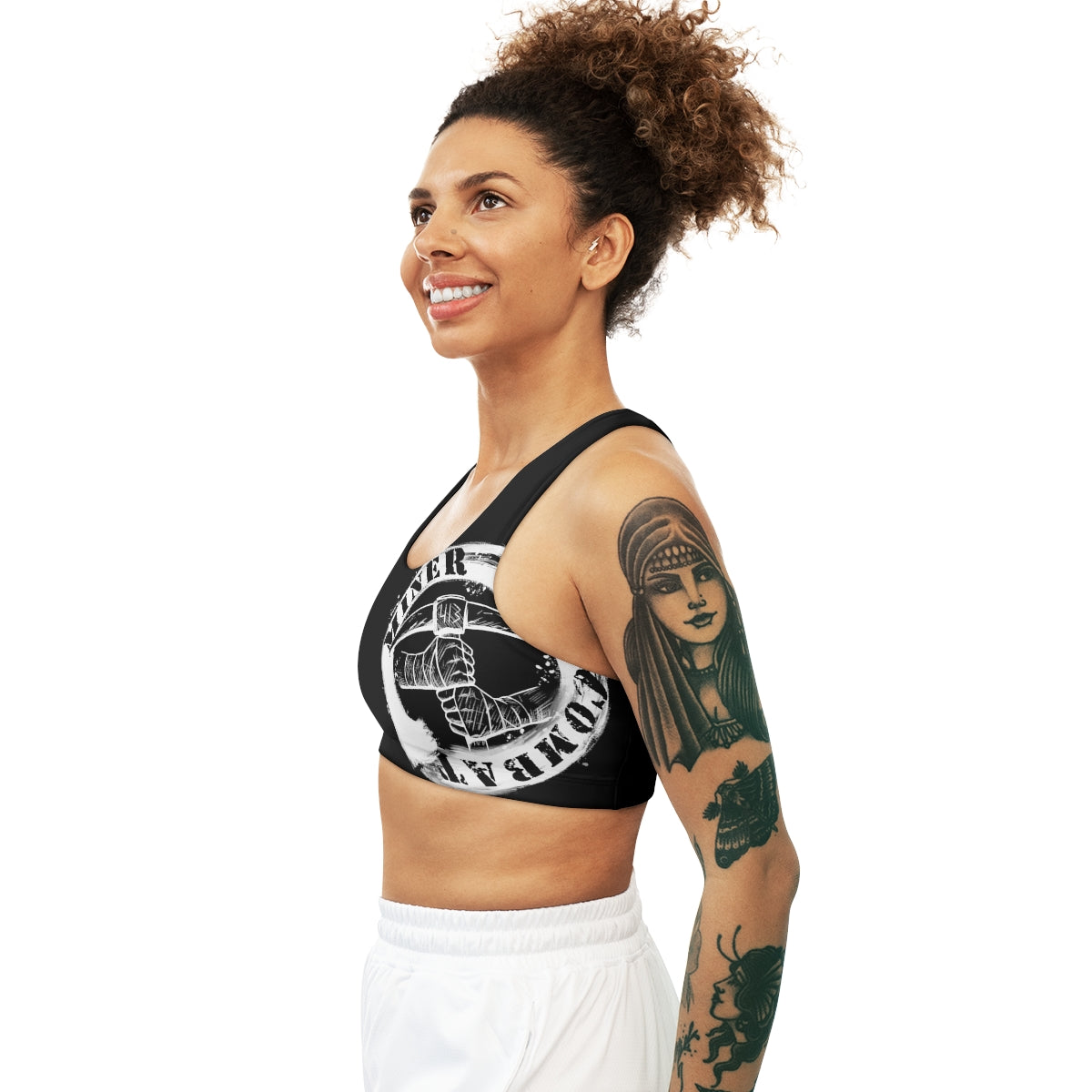 BLACK- Seamless Miner Combat Sports Bra