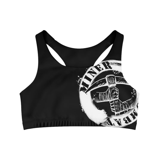 BLACK- Seamless Miner Combat Sports Bra