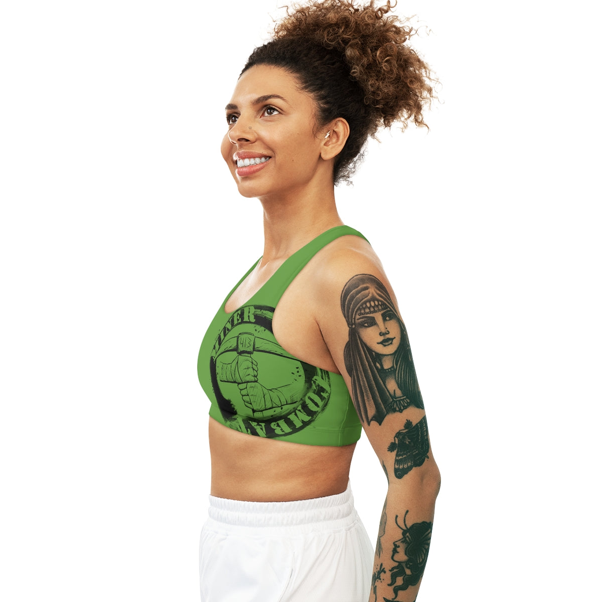 GREEN- Seamless Miner Combat Sports Bra