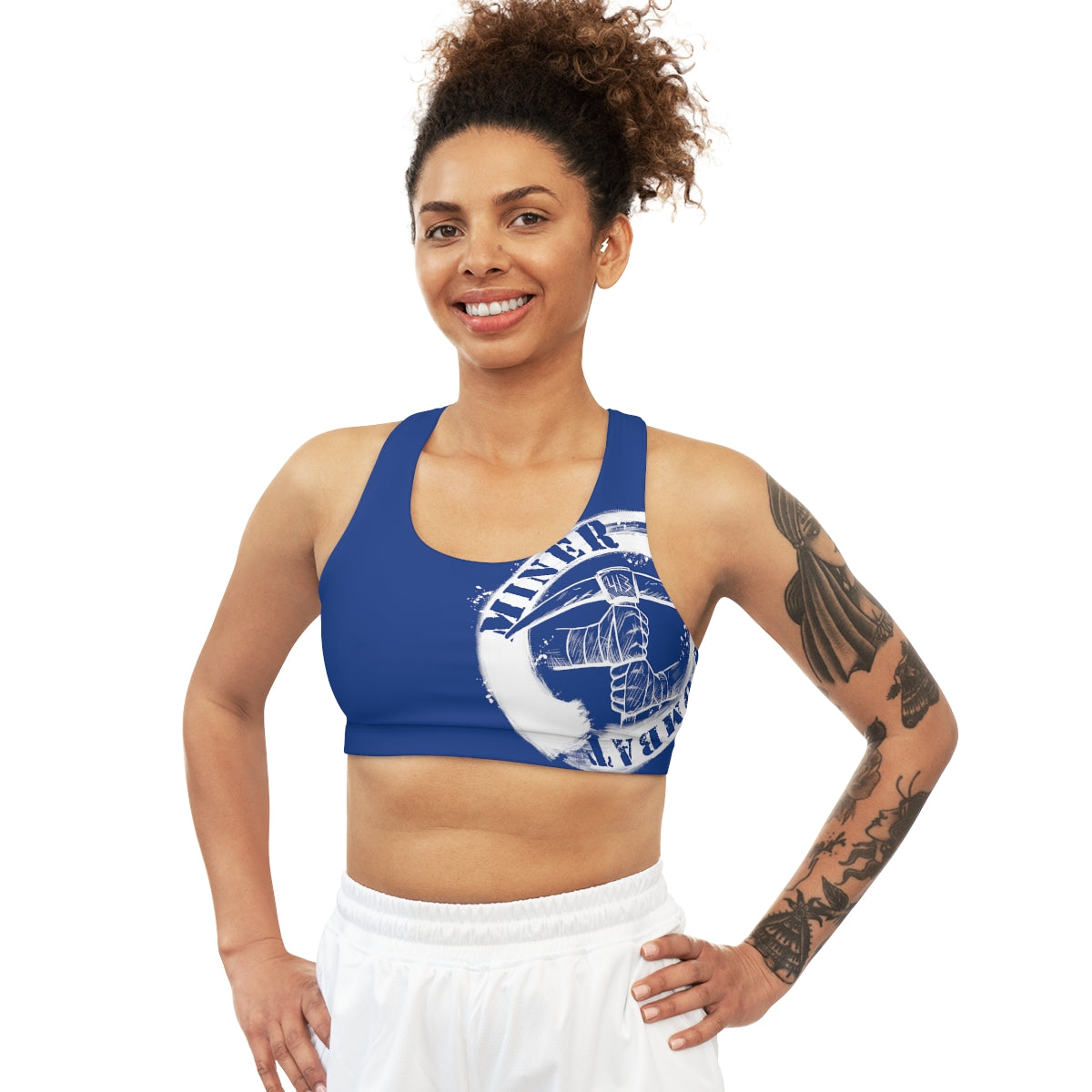 BLUE- Seamless Miner Combat Sports Bra