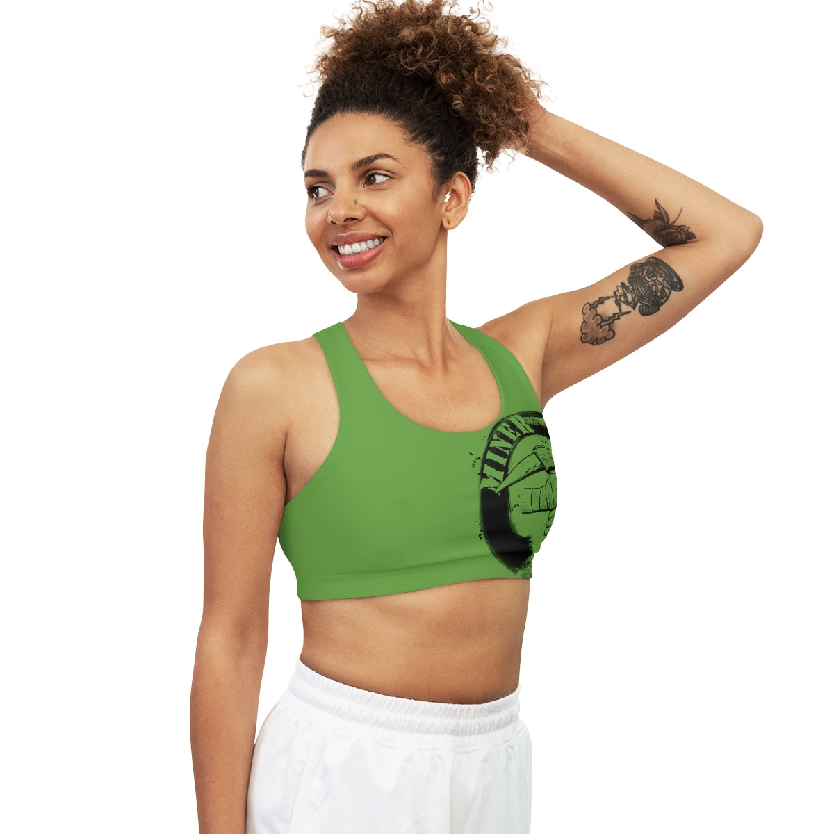 GREEN- Seamless Miner Combat Sports Bra