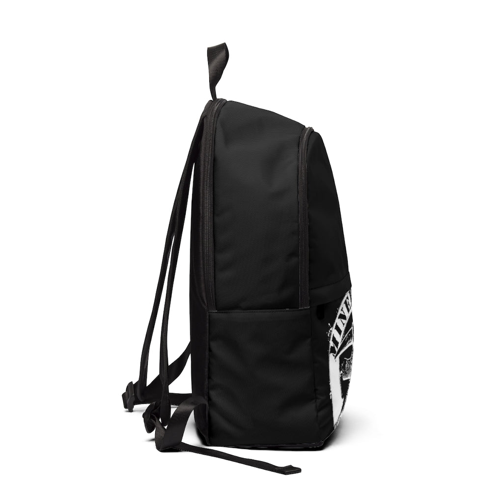 Unisex BLACK Miner Combat Fabric Backpack