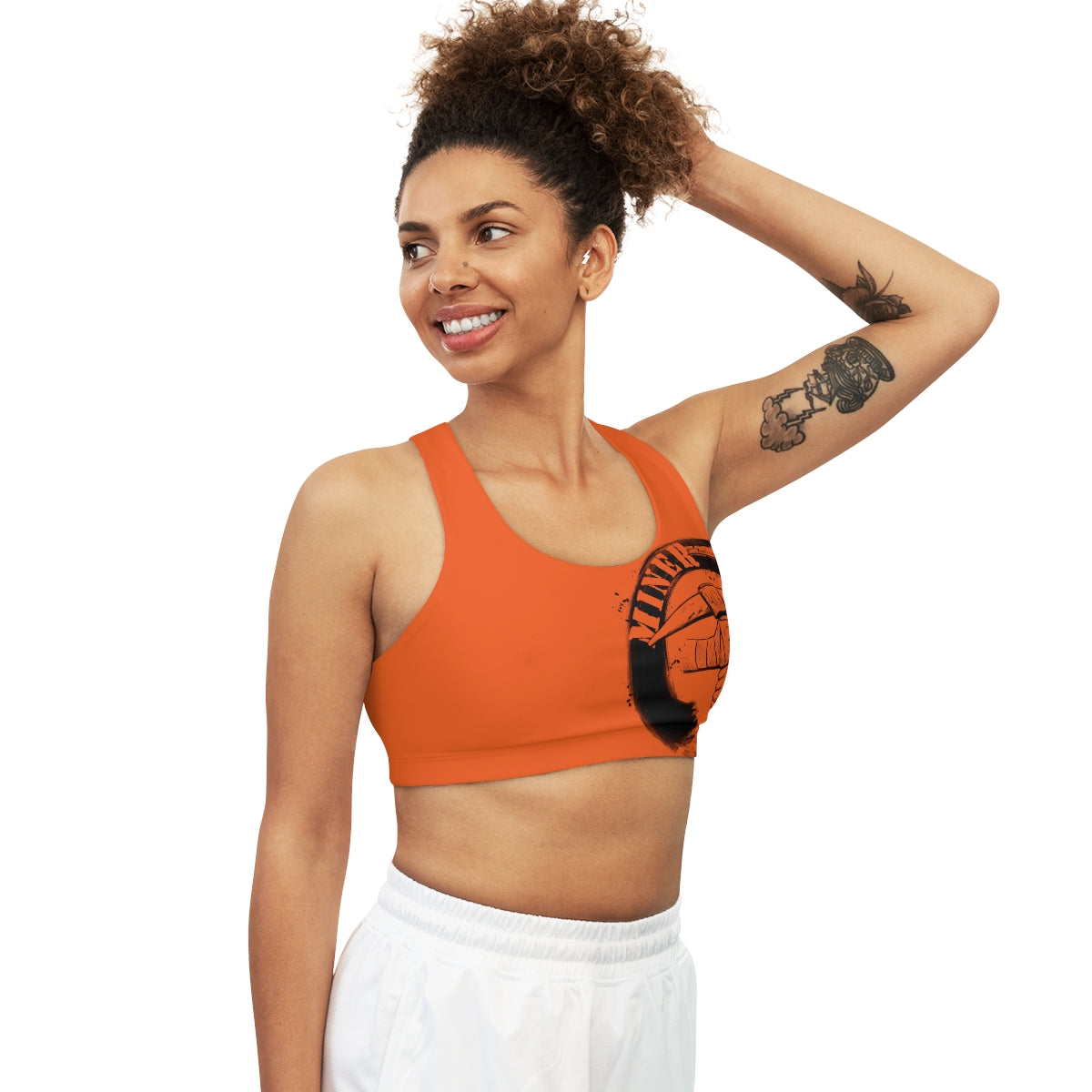 ORANGE- Seamless Miner Combat Sports Bra