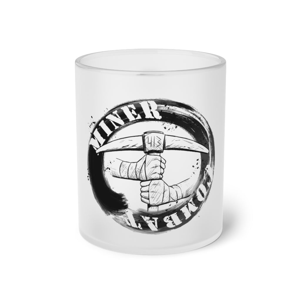 Miner Combat Frosted Glass Mug