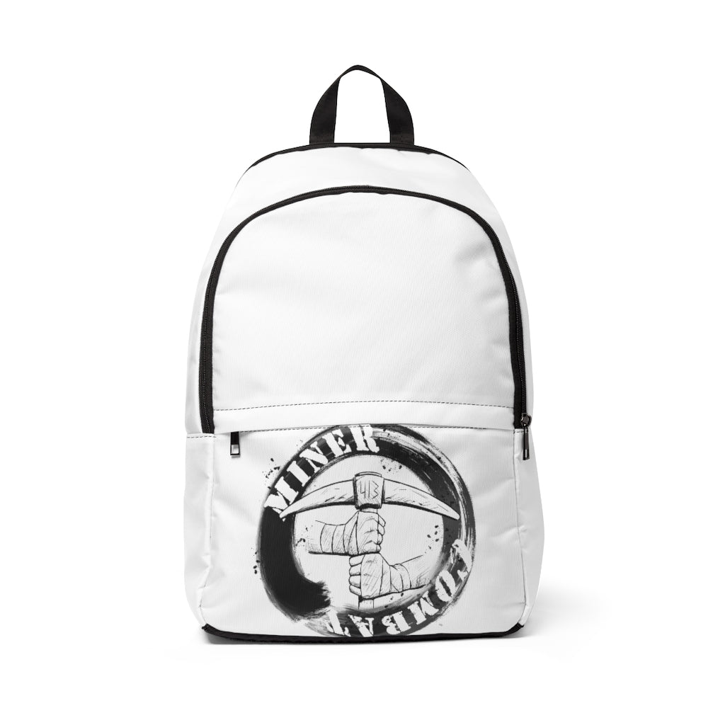 Unisex WHITE Miner Combat Fabric Backpack