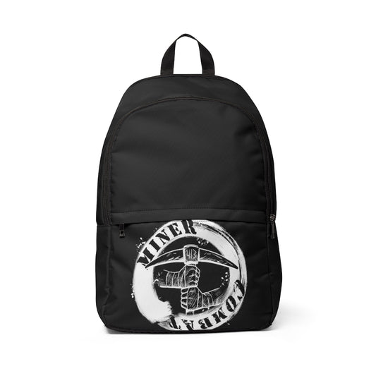 Unisex BLACK Miner Combat Fabric Backpack