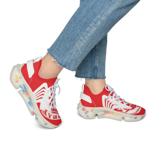 Women's Red Mesh Sneakers