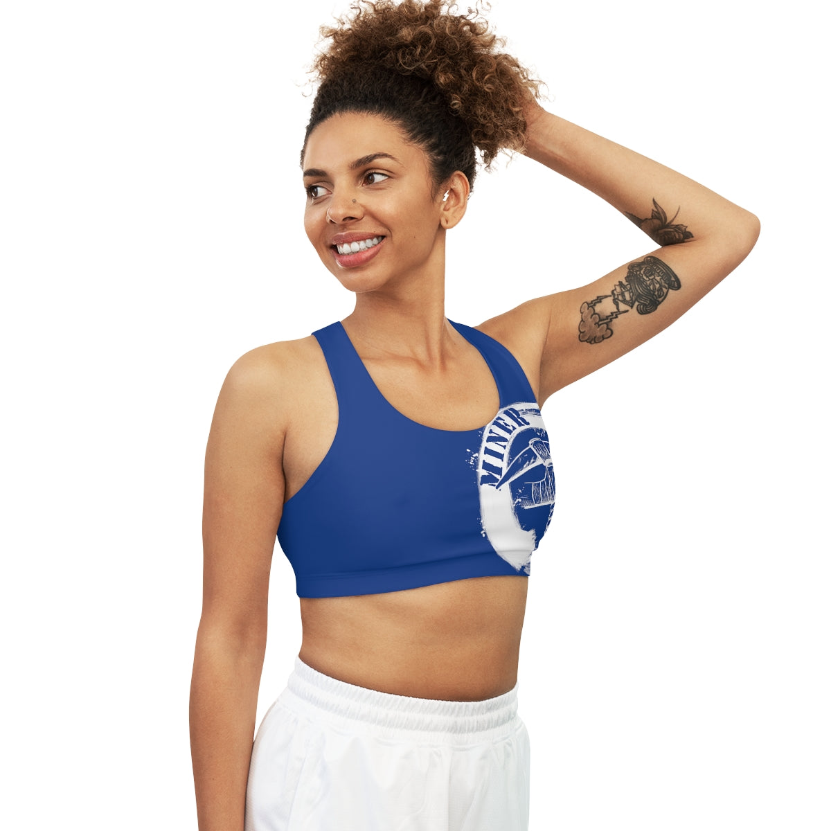 BLUE-  Seamless Miner Combat Sports Bra