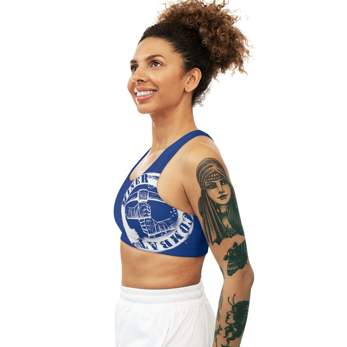 BLUE-  Seamless Miner Combat Sports Bra