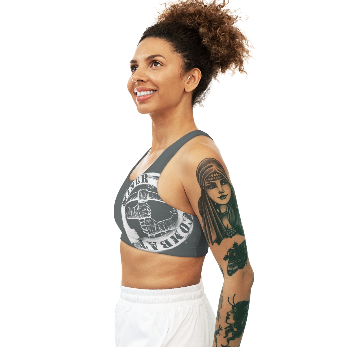 GREY- Seamless Miner Combat Sports Bra