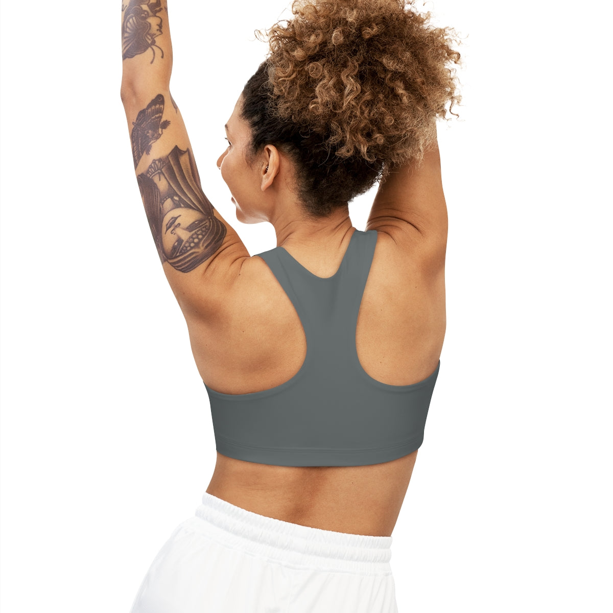 GREY- Seamless Miner Combat Sports Bra