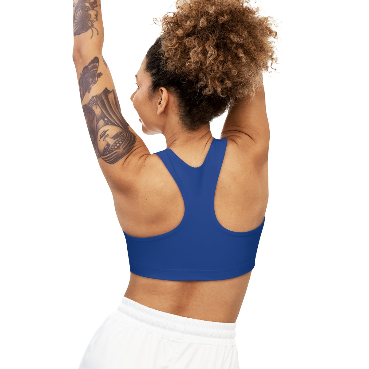 BLUE-  Seamless Miner Combat Sports Bra