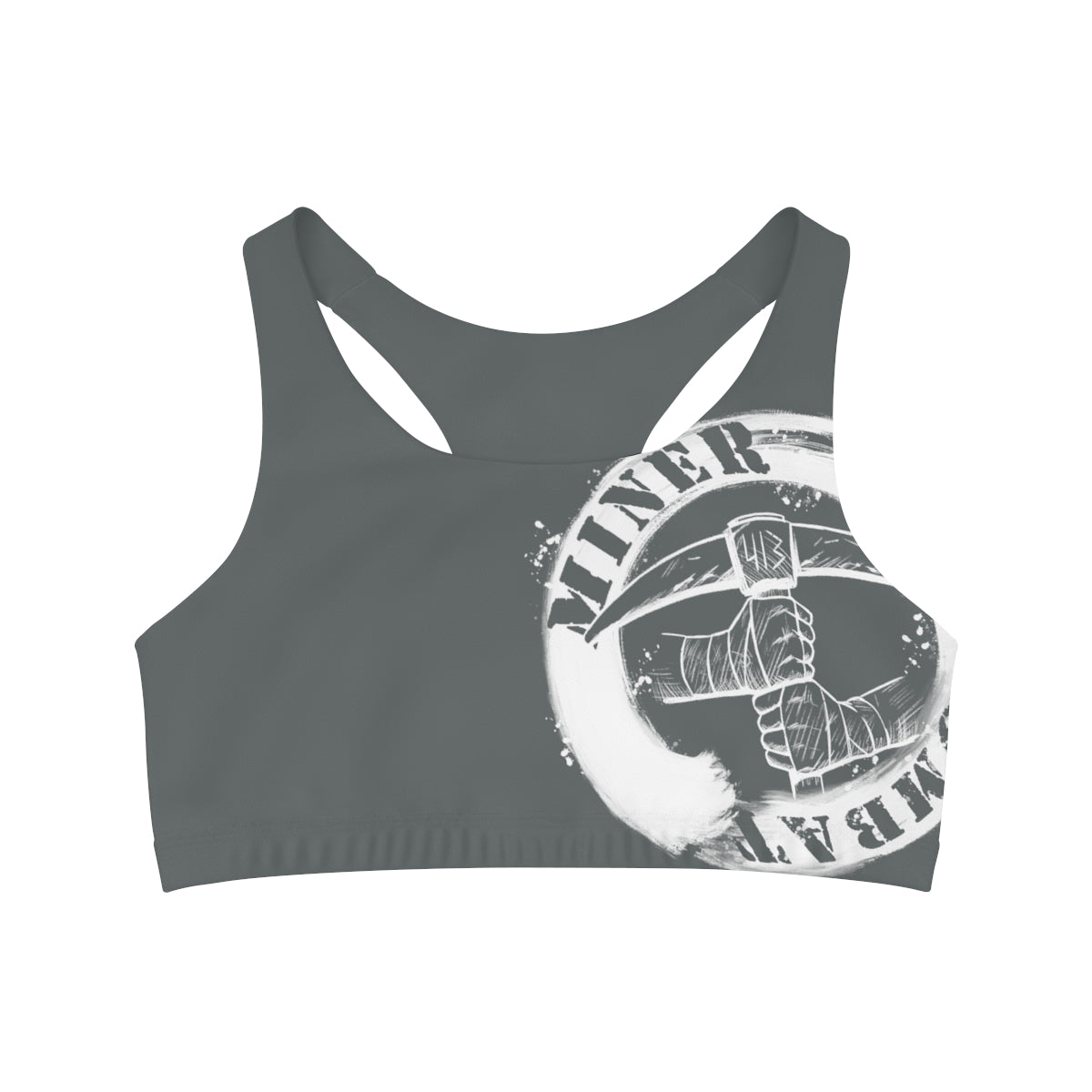 GREY- Seamless Miner Combat Sports Bra