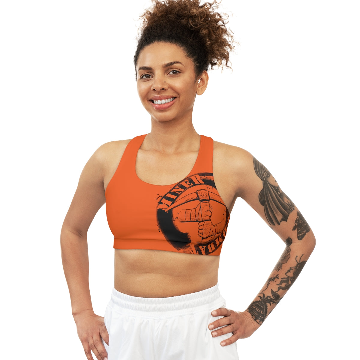 ORANGE- Seamless Miner Combat Sports Bra