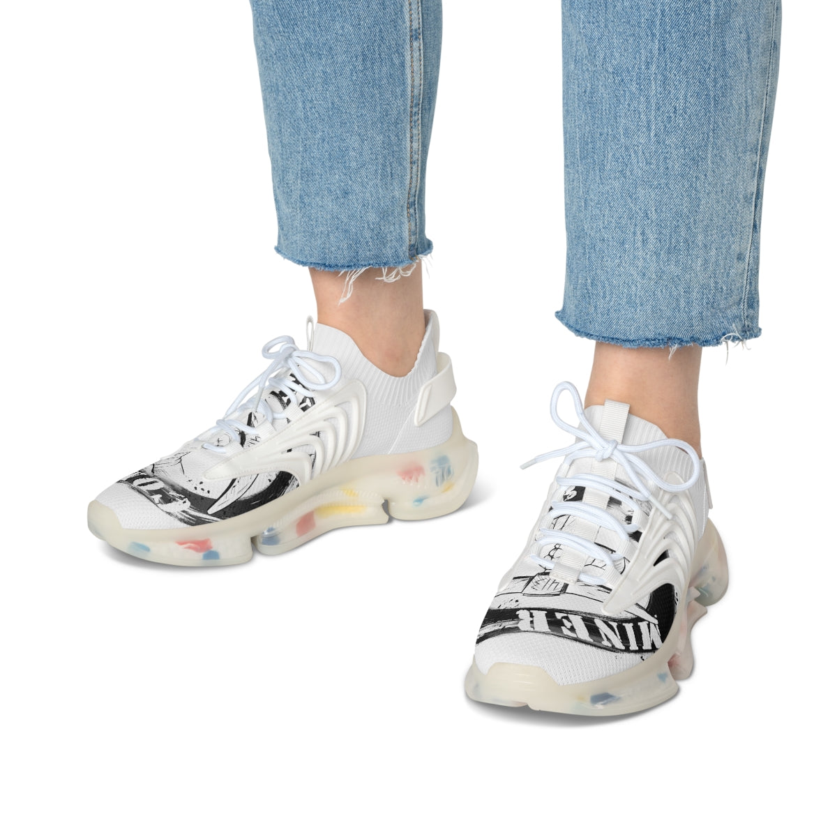 Women's White Mesh Sneakers